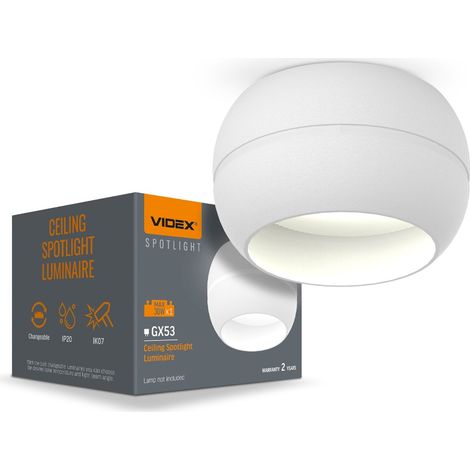 GX53 Spotlight Videx weiße Deckeneinbauleuchte