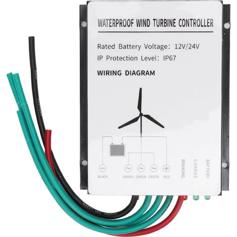 Contrôleur d'éolienne 400 W IP67 Régulateur de contrôleur de générateur d'éolienne résistant à l'eau 12 V 24 V (1/5)
