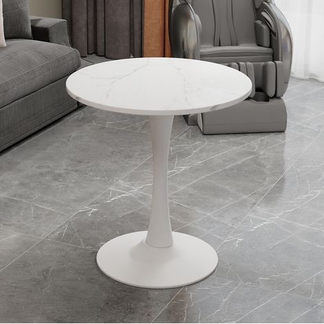 Mesa de centro redonda 27.6 cm blanca en mármol مصنوع (1/5)