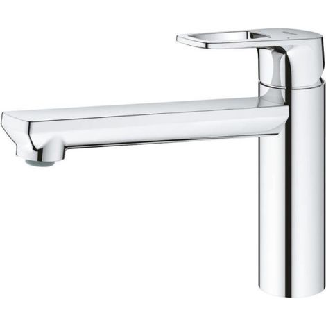 Mitigeur évier monocommande BauLoop 31706000 - GROHE - Bec tube pivotant médium - Rotation 140° - Chrome (1/3)