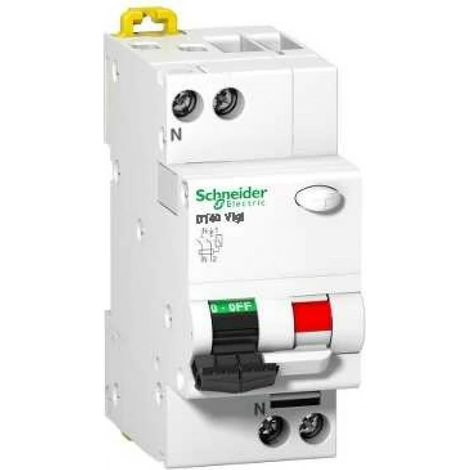 Schneider A9N21440 Prodis dt40 vigi Fehlerstromschutzschalter 1p+n 10a, Typ asi, 30ma Kurve c, 6ka