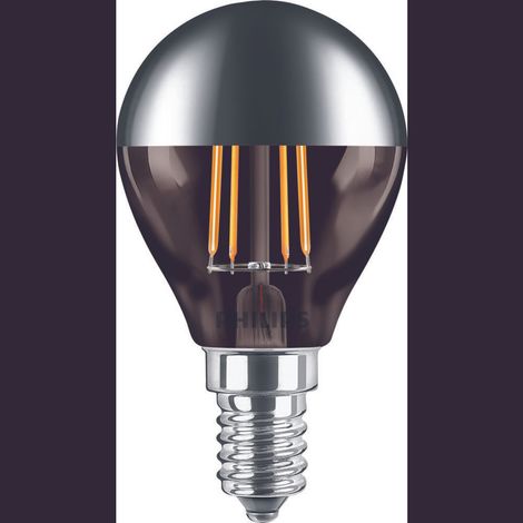 Philips LED Lampadina Sfera Filamento, Equivalente a 35W, Attacco E14, Luce Bianca Calda, non Dimmerabile, Crown Mirror (1/5)