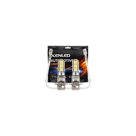 2 x Ampoules H3 LED SMD 13 LED 12V Blanc - Ampoule plug&play LED PK22s