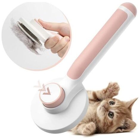 Pair Brosse pour chien et chat, brosse autonettoyante pour poils morts pour chats et chiens à poils longs et courts (1/4)