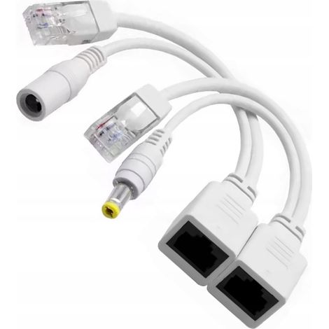 Adaptateur PoE RJ45 DC 2.1/5.5 - Alimentation et données via câble réseau, Plug & Play, Compatible avec caméras IP et routeurs (1/5)