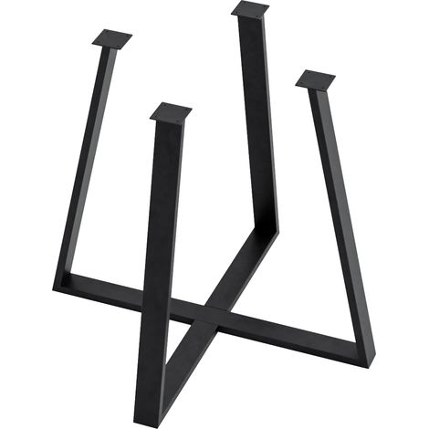 [En.Casa] – Pied de table en acier noir 72 x 80 x 80 cm – Structure robuste pour salle à manger – Kit de montage inclus (1/4)