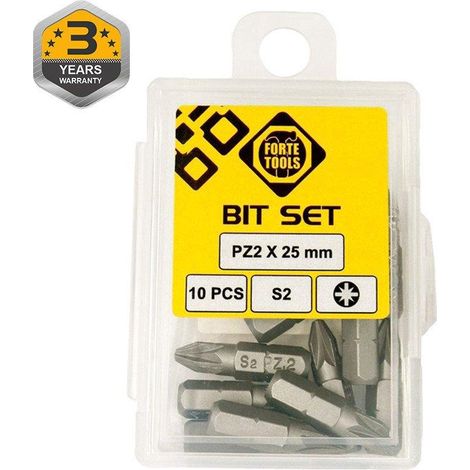 Ensemble embouts forte PZ2 25 mm acier