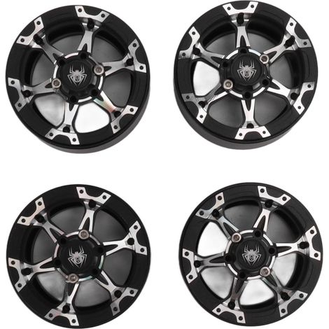 1,9 Zoll Beadlock-Felgen für ferngesteuerte Autos, wiederverwendbar, mit stabilem Grip, silber-schwarz, perfekter Ersatz für Traxxas TRX4 Modelle. (1/4)