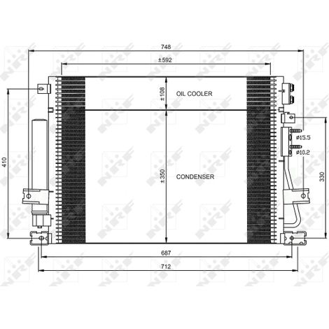 Condenseur, climatisation NRF 35966 CHRYSLER 05175368AA 1215477AA 5175368AA
