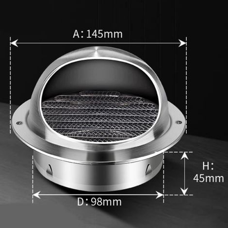 Grille De Ventilation - 100 mm - Acier Inoxydable - Murale - Résistante Aux Intempéries - 1 Pièce (1/4)