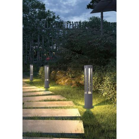 LAMPIONE PALO DA GIARDINO A LED IP65 ILLUMINAZIONE DA ESTERNO 15W GRIGIO PER DECORAZIONI PRATO VIALETTI LUCE BIANCA NATURALE