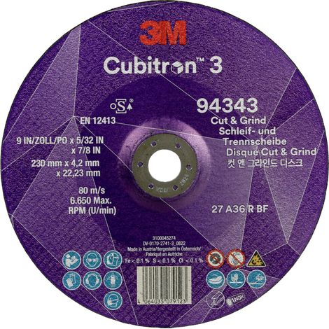Cubitron 94343 Cubitron™ 3 Cut and Grind Schruppscheibe Durchmesser 230 mm Bohrungs-Ø 22.23 mm  10 S