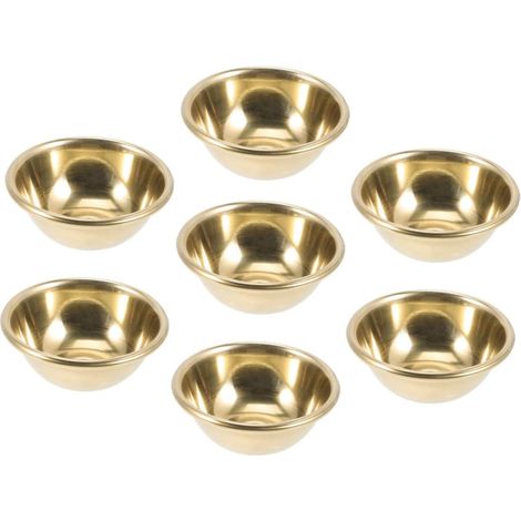 7pièces Lot de Bols Laiton pour Offrandes Eau Bouddhistes Bols Décoratifs pour Culte et Cérémonies Religieuses (1/5)