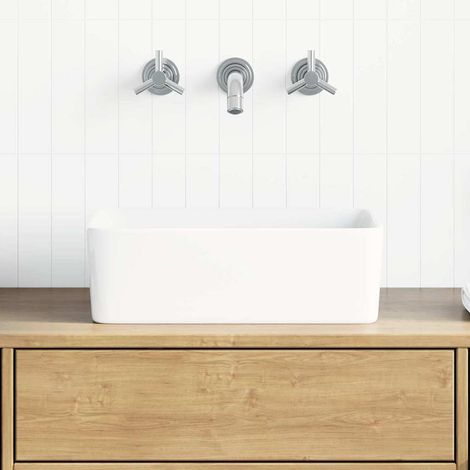 Lavabo 40 x 30 x 13 cm en céramique blanche