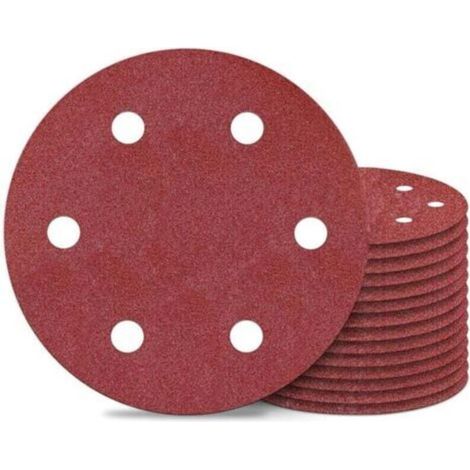 10 Disques Abrasifs 225 mm Grain 120 Pour Ponceuses Long Col Et Meuleuses Cloison Sèche 6 Trous Ronds Papier De Ponçage (1/4)