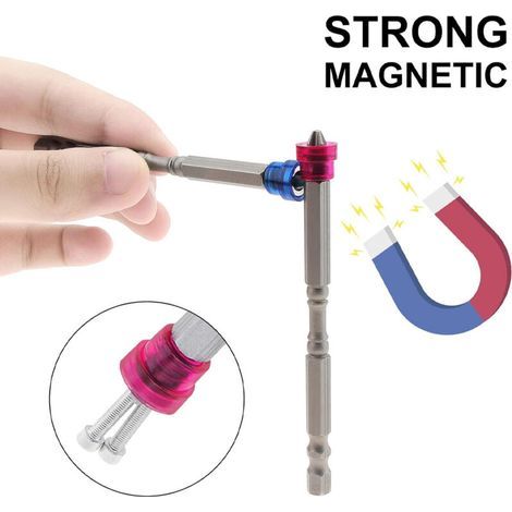 5Pcs Hex Tige Embouts de Tournevis à Tête Cruciforme PH2 Magnétique en Acier S2 100mm Embouts de Visseuse Antidérapant (1/3)