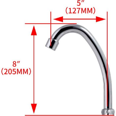 Bec de rechange pour Robinet d'évier de cuisine - Longueur 205 mm (1/2)