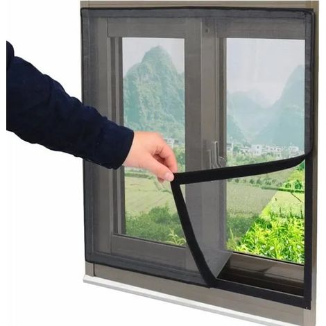 Moustiquaire Auto-Adhsive 80x120cm Filet Anti-Insectes Ajustable et Transparent pour Fentres et Chats multicolore RIDEAU DE PORTE (1/5)