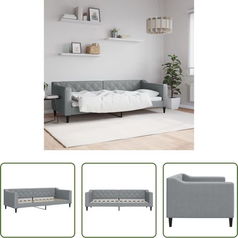 vidaXL Canapé - Lit de repos sans matelas gris clair 80x200 cm tissu (1/5)