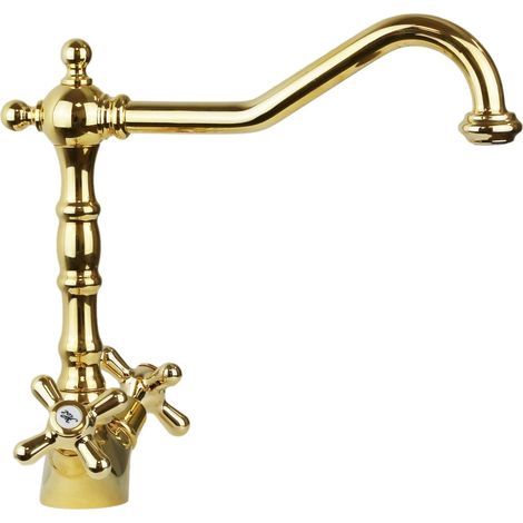 Rubinetto per lavello cucina stile barocco in colore oro Gattoni Calypso 5691/RED0  Oro (1/3)