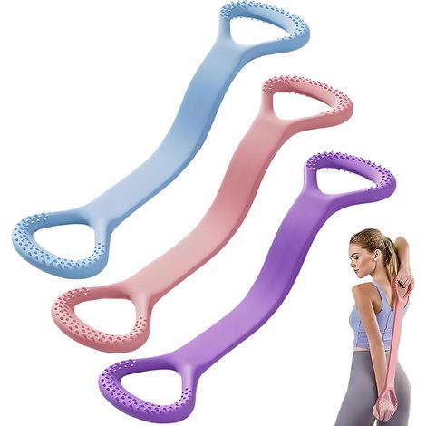 Lot De 3 Bandes De Résistance en Forme De 8 Bandes De Résistance,Bande De Resistance Fitness,Elastique Sport,Bande Elastique,pour Le Yoga,Le Pilates Et Les Étirements,Entraînement À Domicile (1/5)