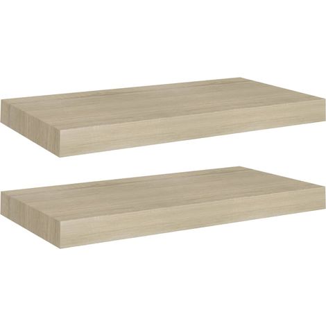 vidaXL Scaffali a Parete 2 pz Rovere 50x23x3,8 cm in MDF (1/5)