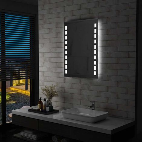 Miroir mural de salle de bain avec LED 60x80 cm