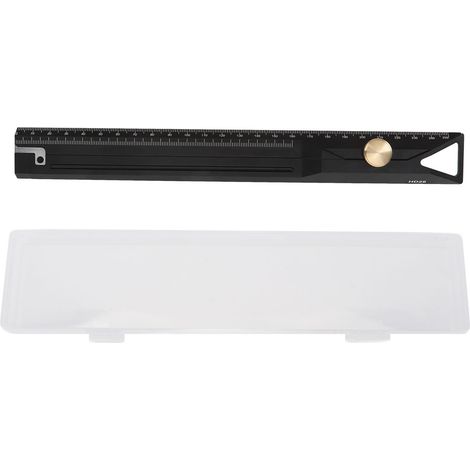 Regla recta de aleación de aluminio de 25 cm, escala de precisión, herramienta de medición profesional para carpintería y dibujo. (1/5)