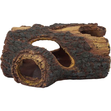 Relaxdays Aquarium Deko, Baumstamm, Polyresin, HxBxT: 5,5 x 13,5 x 9 cm, Aquariumdekoration für Süß- & Salzwasser, braun