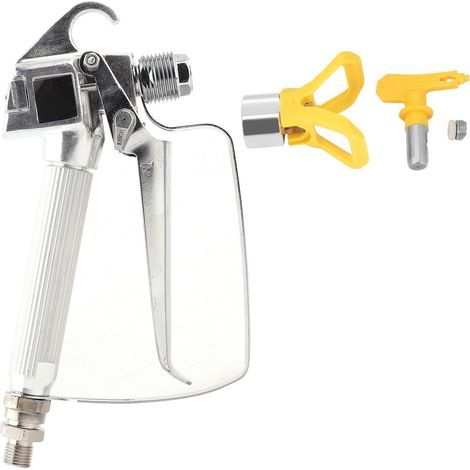 Hochdruck-Airless-Farbspritzpistole mit Spritzständer und 517er Spritzdüse, 3600 PSI Edelstahl-Farbspritzpistolen-Set mit Ständer. (1/5)