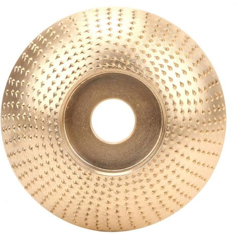 Disque à sculpter le bois pour meuleuse d'angle - pour façonner, meuler et couper, ouverture de 16 mm, 1 pièce, doré, incurvé. (1/5)