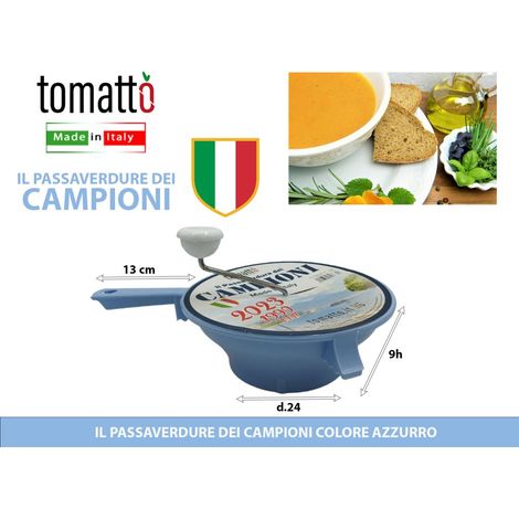 Passatutto Passaverdure Azzurro Limited Napoli Campione D'Italia 24 cm 3 Dischi