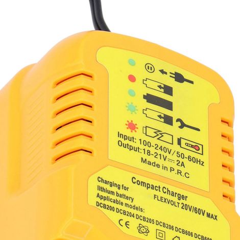 Caricabatterie al litio da 20 V compatibile con DCB206, DCB230, DCB240, DCB612, DCB609, DCB606. Caricabatterie portatile rapido. (1/5)