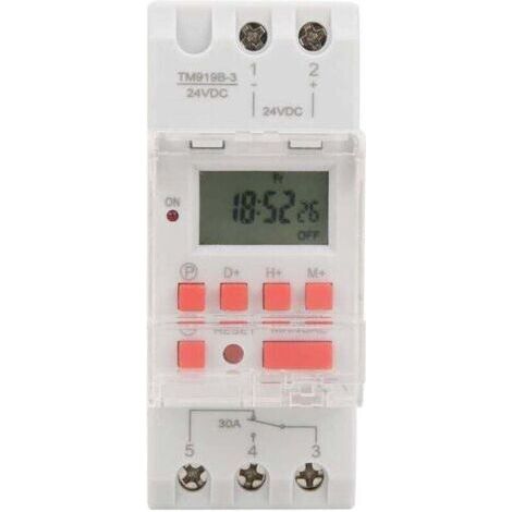 DC 24V 30A Hebdomadaire 12/24hrs Minuterie Interrupteur LCD On Off Contrôle Programmable Relais De Temps, Minuteur