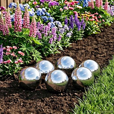 vidaXL Boule Miroir 6 pc Ø 7,5 cm Argenté Acier Inoxydable 201 (1/5)