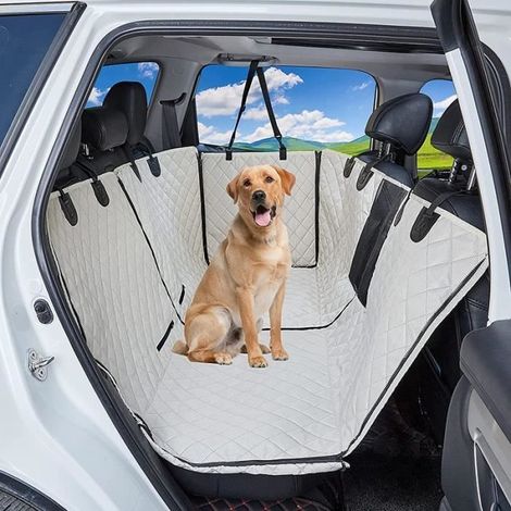 Protection Voiture Chien 132 x 150cm Housse Voiture Chien Siege Arriere Imperméable Antidérapant avec Fenêtre en Maille Visible (1/4)