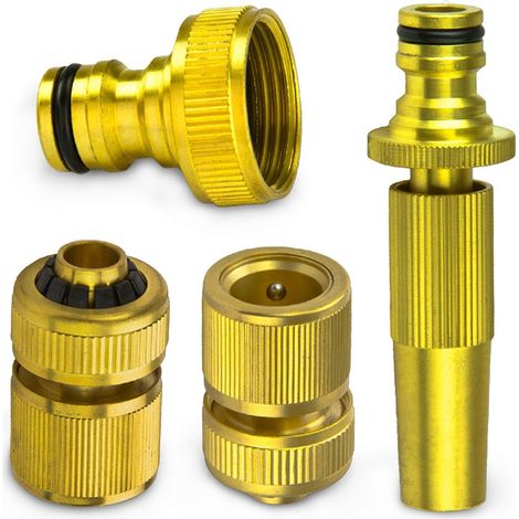 Gartenschlauch Set 1/2 Zoll 13mm Messing Garnitur Sprühdüse (1/5)