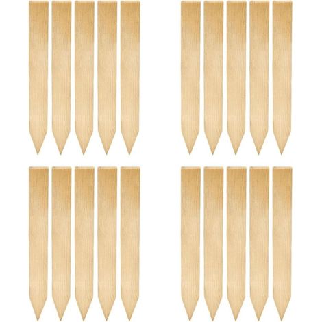 Lot de 20 piquets de Jardin en Bois multifonctionnels et de qualité supérieure, faciles à Installer pour délimiter Les espaces au Sol, 29cmx3.5cm (1/5)