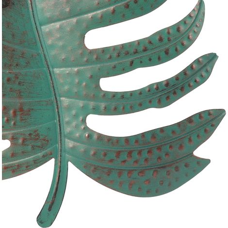 Décoration murale en fer forgé, imitation feuille bleue, objet d'art pour la décoration intérieure. (1/5)
