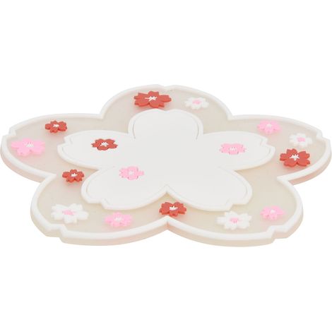 Dessous de verre à motif floral, isolants thermiques, antidérapants, protection de table, évitent d'endommager les meubles (blanc) (1/5)