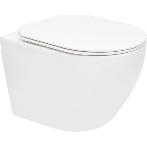 Siko S-Line Pro WC suspendu sans bride avec abattant SoftClose et fixations invisibles, montage encastré, blanc (WC01R)