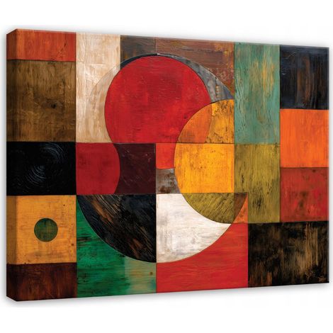Tableau mural sur toile Abstraction art deco geometrique, decoration murale elegante pour chambre et salon, impression haute definition, 40 x 30 cm