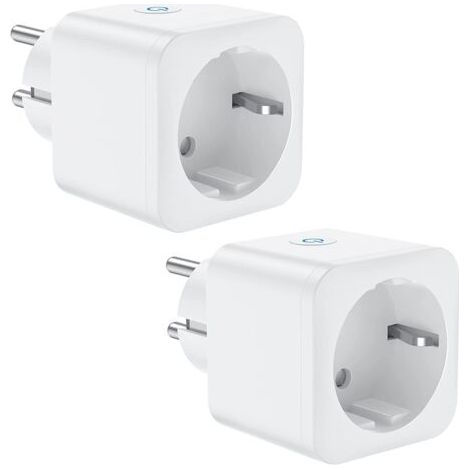 Prise de connexion WiFi, prise intelligente 16A 3300W, compatible avec Alexa Google Home, avec commande vocale et télécommande, prise de minuterie avec fonction minuterie (2 Pack)