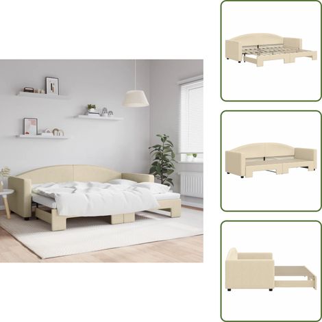 Sofá cama moderno - vidaXL Sofá cama nido tela crema 80x200 cm - Sofá cama para salón