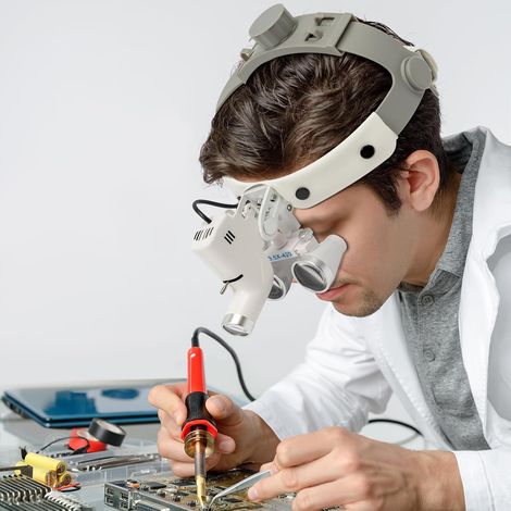 Lunettes loupes avec lumière - 3,5 x 420 mm - Loupe de tête avec Lampe - pour modélisme Chirurgical, bijoutier, Bricolage (1/5)