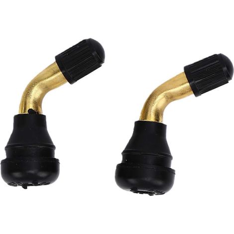 Valve coudée 90° pneu tubeless moto scooter quad laiton clip sur base caoutchouc avec témoin de pression (1/5)
