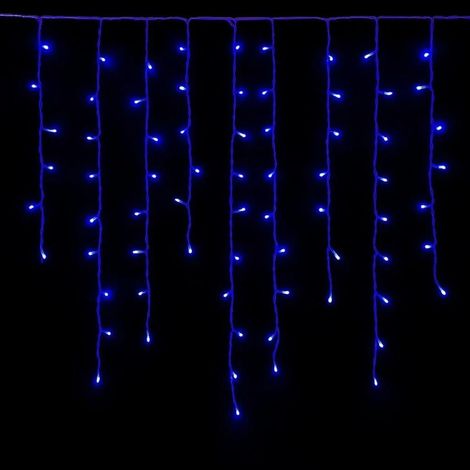 gloca Tenda 120LED 3m X 30-70-40-60cm Filo Bianco Flash Bianco IP65 (Luce Blu) (1/4)