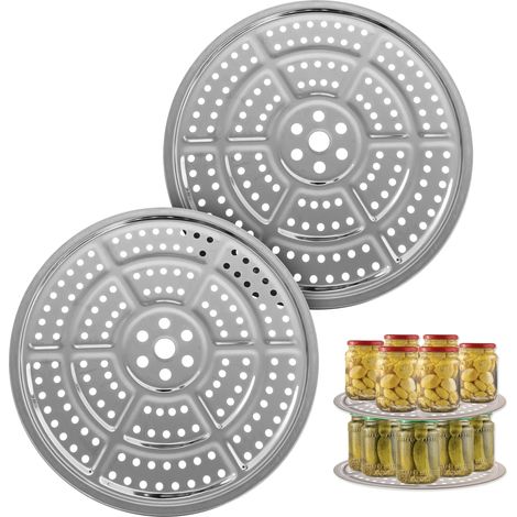 2er-Set Dampfgareinsätze für Schnellkochtöpfe – Edelstahl – Kompatibel mit Presto, All American Schnellkochtöpfen und anderen Marken – 28 cm (11 Zoll) Durchmesser