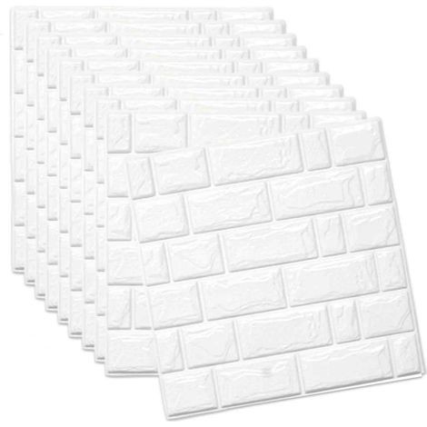 Panneau Mural 3D En Mousse Briques Autocollant Pour Décoration Intérieure Salon Chambre - Lot De 10 Pièces 32x32cm (1/5)