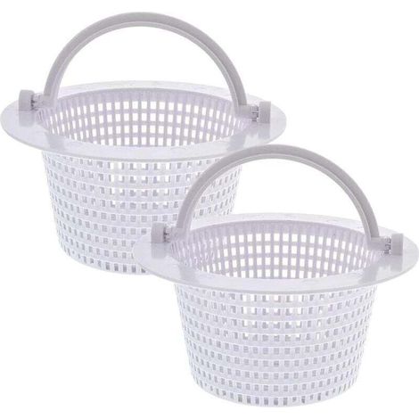 Panier rond pour skimmer de piscine hors sol, avec poignée pour Un Retrait Facile, Paquet de 2 - Diam 16 cm - Blanc.. (1/4)